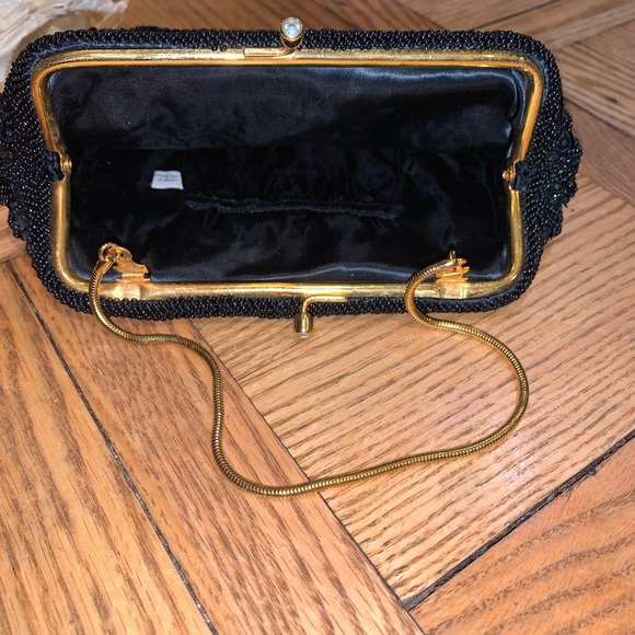 Vintage Black Hand Made Evening Bag - Picture 6 of 10